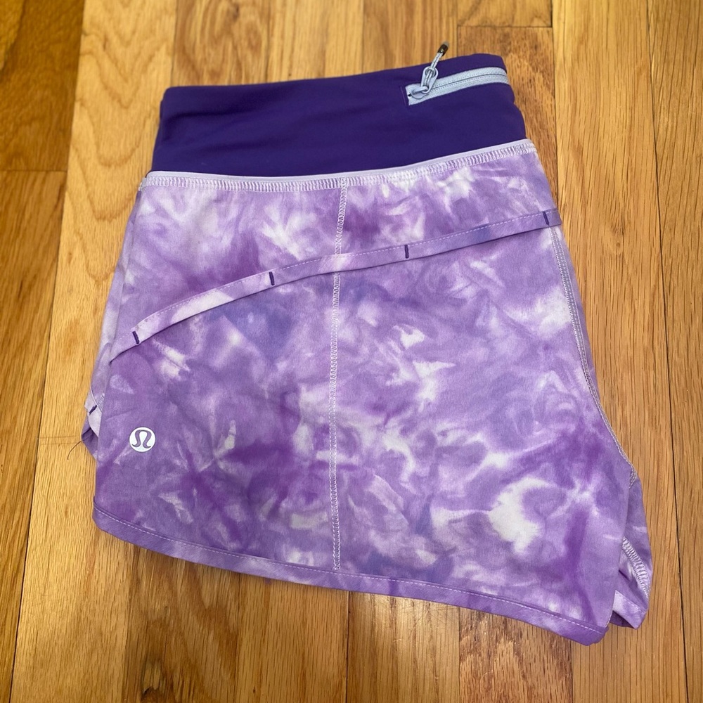 Lulu lemon purple tie dye running shorts